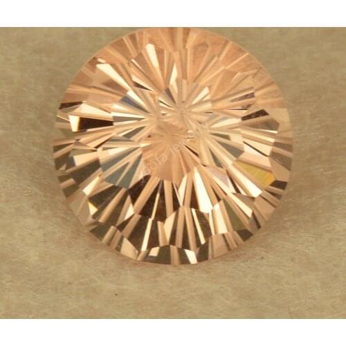 Sale 8~15mm Champagne Color Round Shape Firework Cut Lab Created Gems Glass Beads Loose Millennial Chrysanthemum Cut Glass Stone