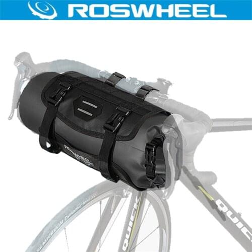 ROSWHEEL Roll Up Closure 3-7L Cycling Bags Large Full Waterproof Bike Pannier Bicycle Handlebar Front Basket Pouch Accessories