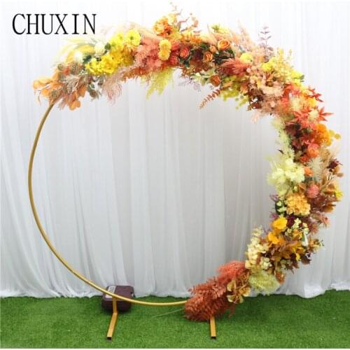 Yellow Series Wedding Arch Floral Arrangement Artificial Silk Flowers Different Styles Wedding Flower Row Home Decor Materials