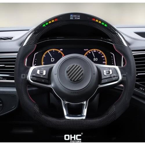 Compatible for MK7 GTI GLI R Line Carbon Fiber LED Steering Wheel