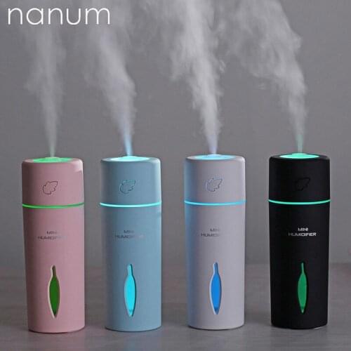 New Car Essential Oil Diffuser Mini Ultrasonic leafHumidifier LED Night Light USB Aromatherapy Fogger Car Air Freshener