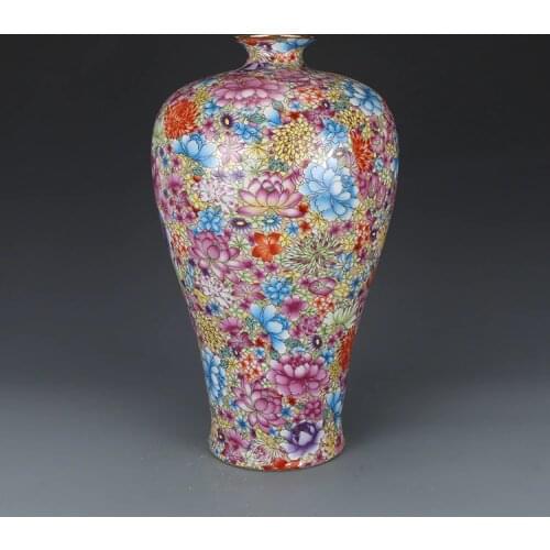Yongzheng, the Qing Dynasty, painted with gold patterns, meiping vase antique collection flower large vases