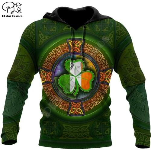 PLstar Cosmos 3DPrint Ireland Clover Irish St.Patrick Funny Men/Women Harajuku Streetwear Hoodies/Zip Hoodie/Sweatshirt/c10