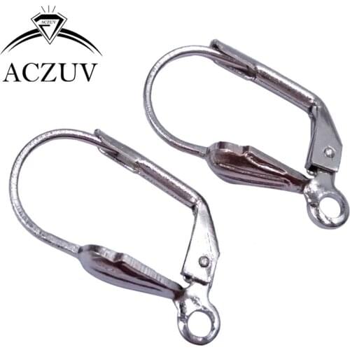 1000piece Rhodium Plated 10x17mm French Leverback Earring Hooks Earwires Earring Clasps Jewelry Findings Accessories FLBE005