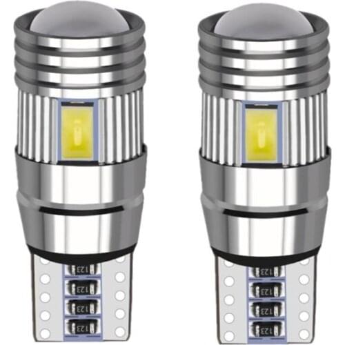 2pcs T10 W5W White Blue License Plate Bulb Brake Parking Turn Signal Trunk Led Auto Car CANBUS Error 5730 6SMD 194 501 Dome Lamp