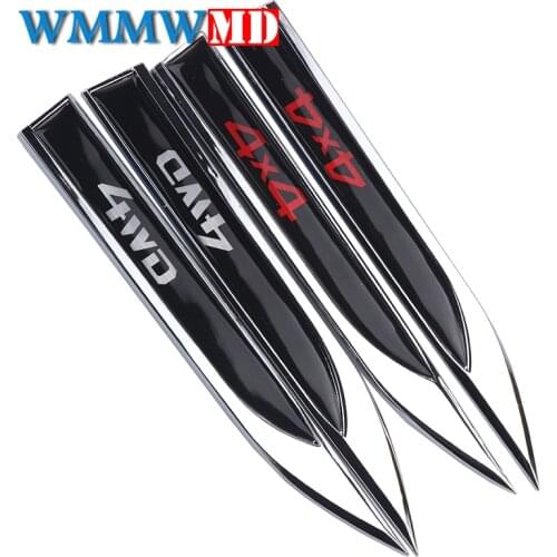 Car Styling 3D Chrome Metal Fender Side Sticker 4WD Emblem 4X4 Badge Decal SUV Off-road For Toyota Highlander RAV4 Tiguan Honda