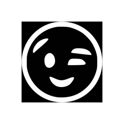 Black/Sliver Wink Face Decals Art Car Body Decor Car Rear Glass Stickers Vinyl Wall Decor Wallpapers S1154