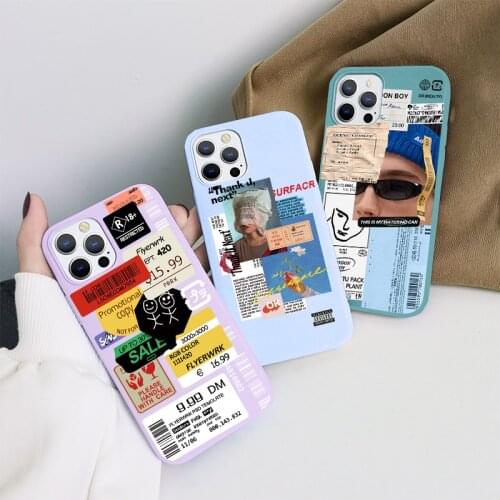 For Huawei P30 P20 P40 Honor 20 10 10i 10X Lite E Pro Y6 Y7 Y9 P Smart 2019 2020 2021 8X 9X Nova 5T Stamp Label Barcode TPU Case