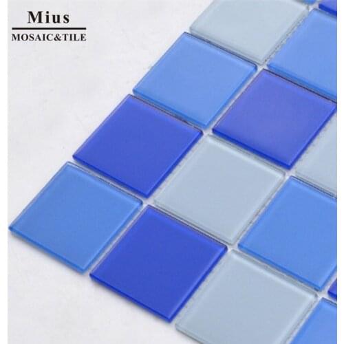 Blue crystal glass mosaic tile for kitchen backsplash