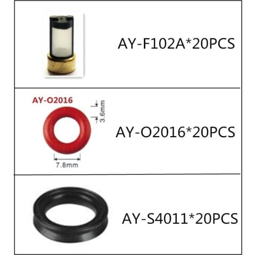 Free Shipping 60pcs Fuel injector repair kit filter oring grommets rubber seals for Lexus car replacement (AY-L60PCS)