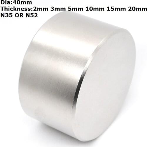 1PCS n52 40mm x 20mm 40x20 Round Cylinder Neodymium Permanent Magnets 40*20 NEW Art Craft Connection