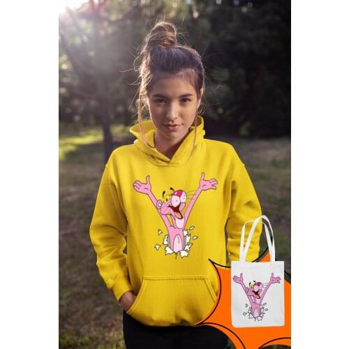 Angemiel Wear Wall Hottest Pink Panther Yellow Women 'S Hooded Sweatshirt Bags Kombin