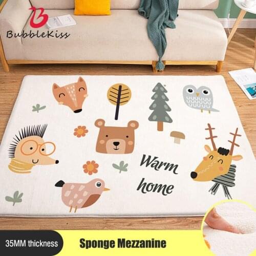 Bubble Kiss Cute Cartoon Carpet for Home Living Room Lamb Wool Home Thickened Sponge Bedroom Rug Skin-Friendly Bedside Baby Mats