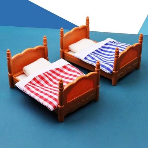 Miniature Bunk Bed Compact Portable Nice-looking Dollhouse Bunk Bed Accessories Bedroom Dollhouse Bed for Ornament