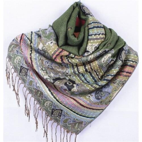 Fashion Free shipping green Womens Pashmina shawl scarf Scarves Wrap honeybee flower Wholesale Retail B109-6