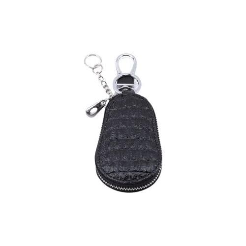 Fashion Hot Unisex Genuine Leather Key Wallet Men And Women Zipper Keys Pouch Gourd Car Key Ring Storage Case 5 Colors