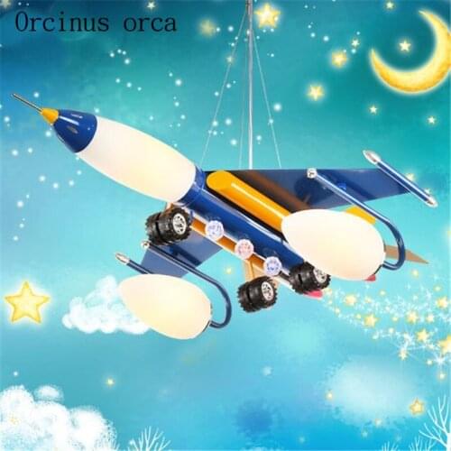 Cartoon creative aircraft chandelier boy bedroom childrens room lamp fighter eye protection LED Chandelier free shipping