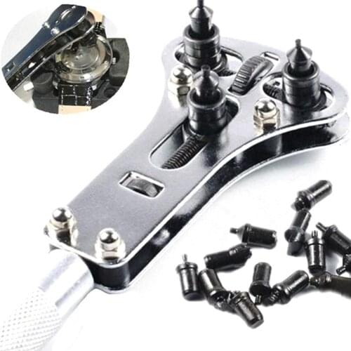 Watch Repair Tool Waterproof Wrist Watch Case Opener Adjustable Screw Wrench Remover Watch Battery Remover Press Closer Tool Kit