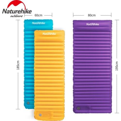 Naturehike Inflatable Air Bed 7.5cm Thicken Camping Mat Mattress Designed With Pillow Lightweight Outdoor Tent Sleeping Pad