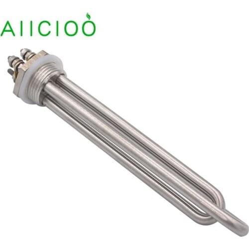 AIICIOO DN25 Electrical Heating Element Tube For Water Boiler Stainless Steel 1inch 32mm 12v 300w/400w/600w