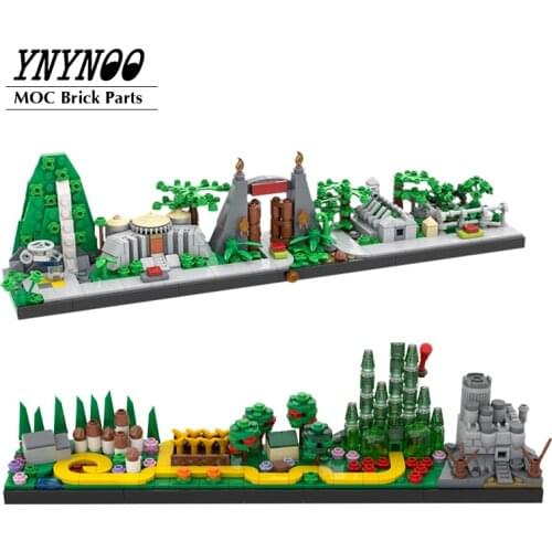NEW Architecture Skylines Series Jurassic Parks Skyline & The Wizard of Oz skyline City Modular Buildings Set DIY Toys Model