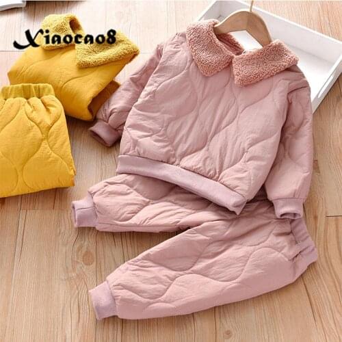 Autumn Winter Toddler Baby Girl Clothes Sets Kids Warm Long Sleeve Tops Coat +Thick Pants Girls Outfits Clothes Boys Outwear