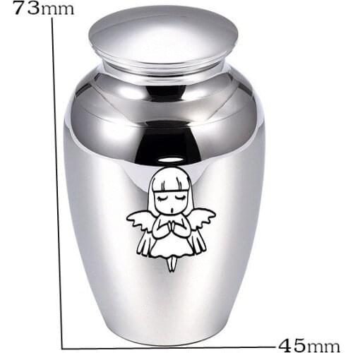 LHP122 Stainless Steel Praying Angel Memorial Ashes Urn,Custom Engrave My Angel Funeral Urn for Cremated Ashes
