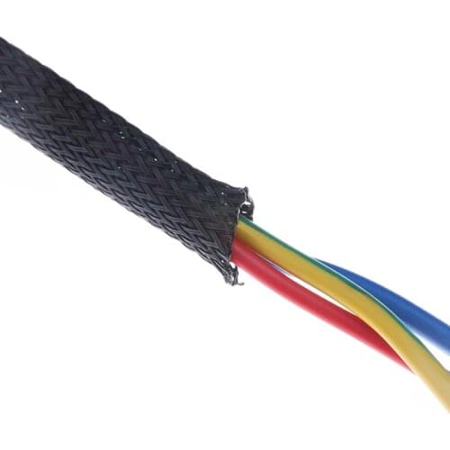 Dropship 1/5/10/50/M Black Insulated Braid Sleeving 2/4/6/8/10/12/15/20/25mm Tight PET Wire Cable Gland Protection Cable Sleeve