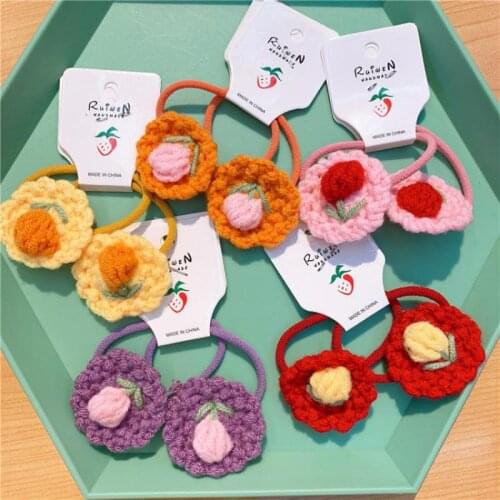 Korean Hair Accessories Baby Girls Elastic Hair Bands Toddlers Hair Styling Tools Hair Ring Hair Rope Headdress 2 Piece