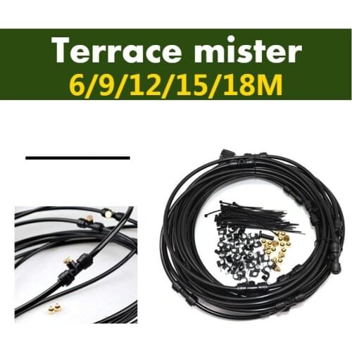 6M Summer spray water fogger Outdoor Misting Cooling System Kit Garden Patio Waterring Irrigation Mister Line Garden Sprinklers