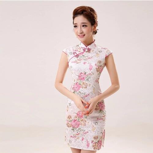 New Summer Silk Satin Cheongsam Chinese Traditional Dress Vestido Sleeveless Female High Neck Qipao Unique Party Evening Dresses