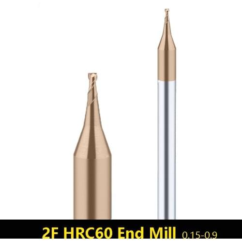 2F HRC60 End Mill Tiny Diameter Tungsten Steel Milling Cutter 2 Flute CNC Alloy Endmills 0.15mm-0.9mm free shipping
