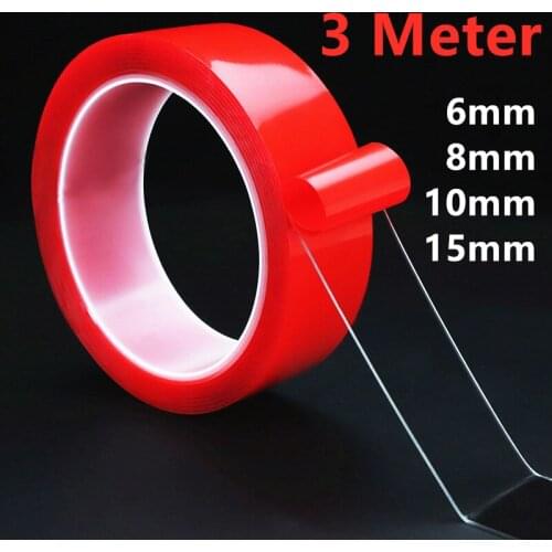 3 Meter 6/8/10/15MM New Strong Transparent Acrylic Foam Adhesive Tape Double-sided Adhesive Tape No Traces Adhesive Stickers