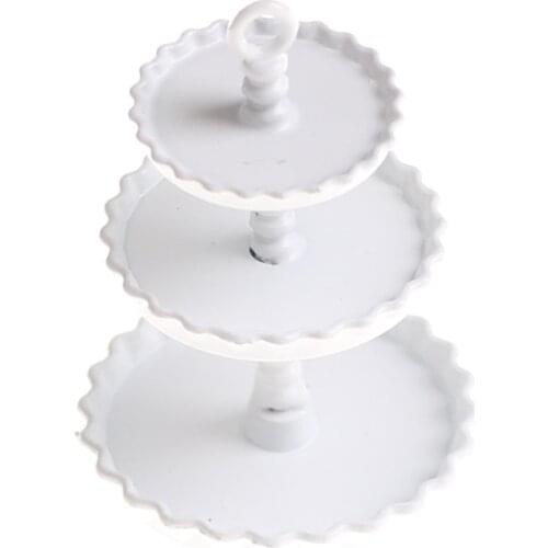 3 Layers Metal Fruit Desserts Snack Rack Stand Pretend Play Kitchen Furniture Toys 1/12 Dollhouse Miniature Baby Birthday Gift