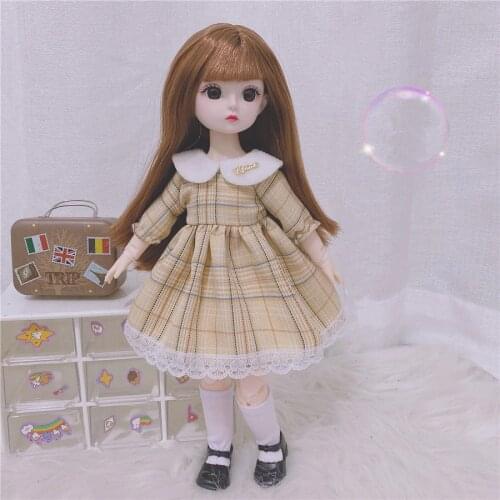 30cm BJD Fat Dolls 23 Movable Joints 1/6 Doll Cute 4D Big Eyes Multiple Hairstyle Babydoll Cartoon Dress Up Toy Girl Gift