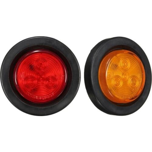 4LED Truck Trailer Round Side Marker Indicators Light Signal Lamp Light