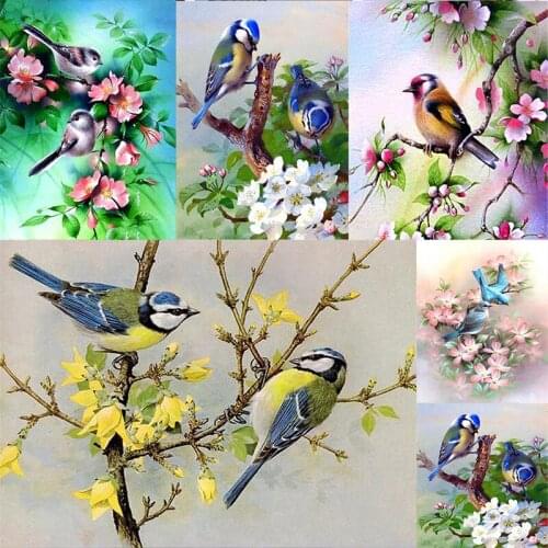 5d diy diamond painting animal bird and flower diamond embroidered full diamond square rhinestone home decoration pictures HR452