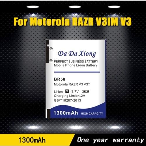 High Capacity 1300mAh BR50 Battery For Motorola RAZR V3IM V3 V3i V3c V3E V3m V3T V3Z PEBL U6 Prolife 300 500 Phone Battery