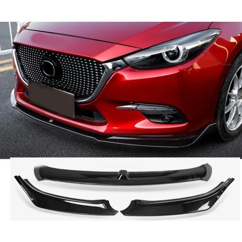 Auto accessories ABS black Front Lip Spoiler Chin 3pcs set Fit for Mazda 3 Axela 2014-2017