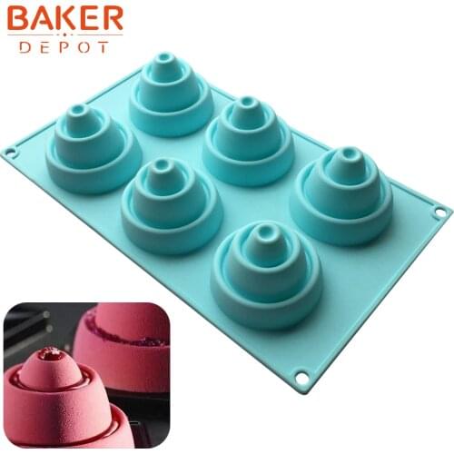BAKER DEPOT Silicone Pudding Jello mold round cake baking bakeware tool ice biscuit pastry dessert mould 6 hole soap candle mold