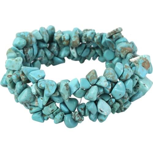 YACQ Turquoise Stretch Cuff 5 Layer Braided Chunky Chakra Bracelet Handmade Jewelry Bridal gifts for Women Girls Mom