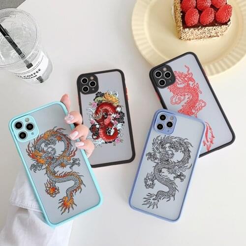 Dragon God Pattern Phone Case For Huawei P40 Lite Cases P30 P20 Pro Y7 Y9 Prime 2019 New Clear Matte Bumper Shockproof Cover Bag