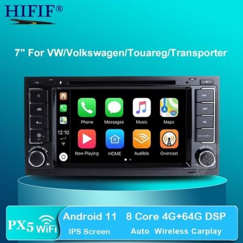 DSP 2 Din 7'' Android 10 IPS Car DVD Player GPS Navi For VW/Volkswagen/Touareg/Transporter T5 With Canbus Wifi Stereo Radio FM