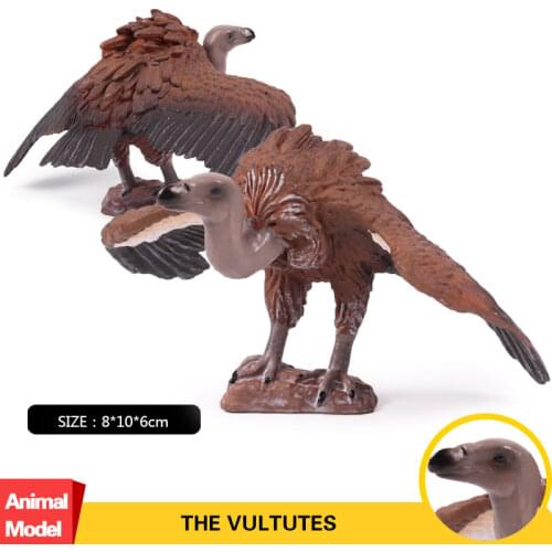 Oenux Bird Animals Vulture Figurines Eurasian Black Vulture High Quality PVC Action Figures Static Collection Toy For Kids Gift