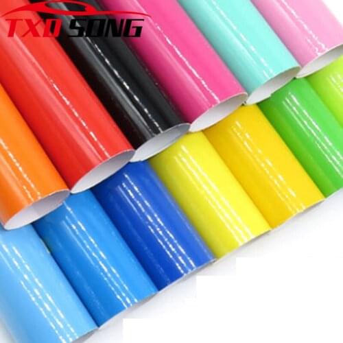 10/20/30X152CM HIGH Glossy Vinyl Film Gloss Black Wrap Bubble Free Car Wrapping For Motorcycle Car Stickers Accessories Styling