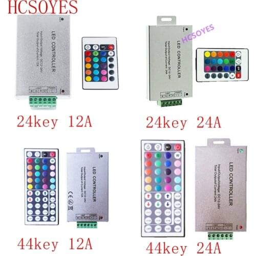 1pcs DC12-24V 24key 44key 12A/24A IR RF Remote Wireless RGB Controller for 5050 3014 2835 3528 Strip