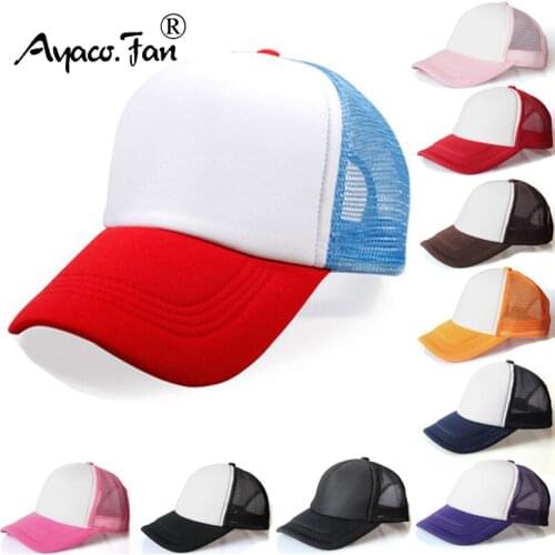 Parent-child Cap Casual Plain Mesh Baseball Cap Adjustable Patchwork Snapback Women Men Hip Hop Trucker Cap Streetwear Dad Hat