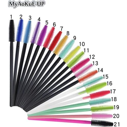 Cosmetic 200pcs Eyelashes Brushes Mascara Wands Silicone Eyebrow brush Eyelash Extension Wand Applicator Make Up Brush Tool