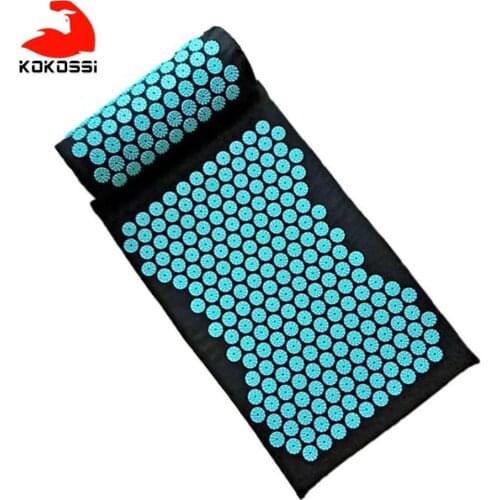KoKossi Acupressure Mat Massage Yoga Mat Massager Cushion Relieve Back Relieve Body Pain Spike Mat with Pillow