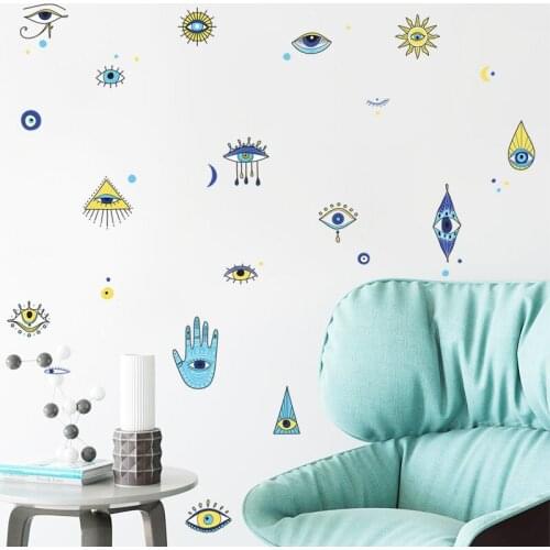 Creative Painting Eyes Wall Sticker for Living Room Art Sofa Backdrop Wall Decal Home Decoration Accessories Bedroom Decor